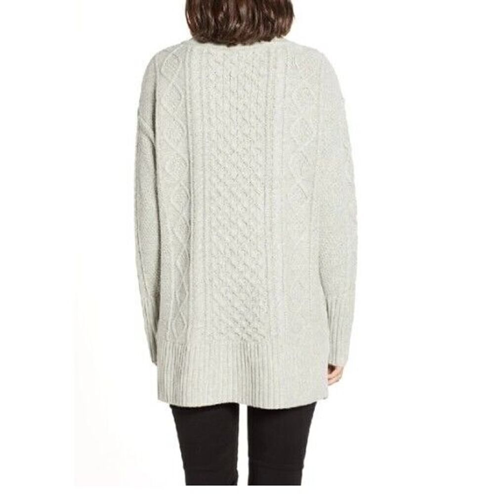 J Crew Cable Knit Patchwork Wool Blend Round Neck… - image 2